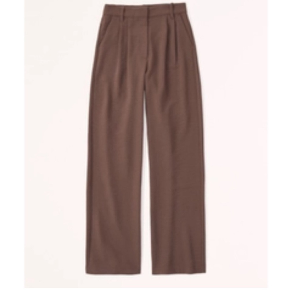 A&F Sloane Tailored Premium Crepe Pant-Brown, Size 8